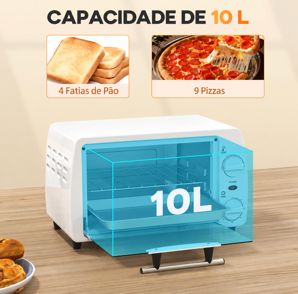 Forno Elétrico de Bancada 10 Litros 750 W