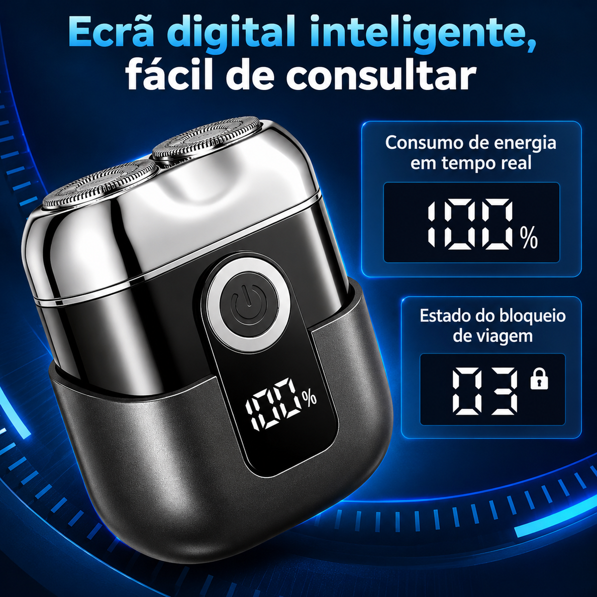 Mini Máquina de Barbear Elétrica para Homem