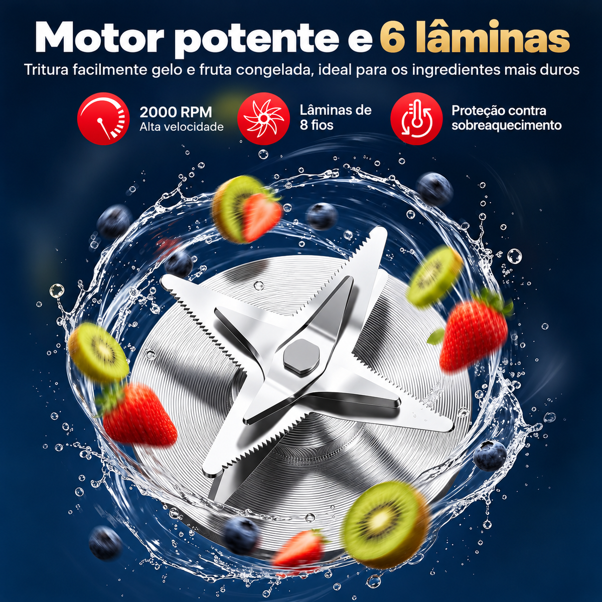 Liquidificadora de copo profissional de 2000 W