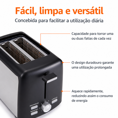 Torradeira de 2 Fatias com 7 Níveis