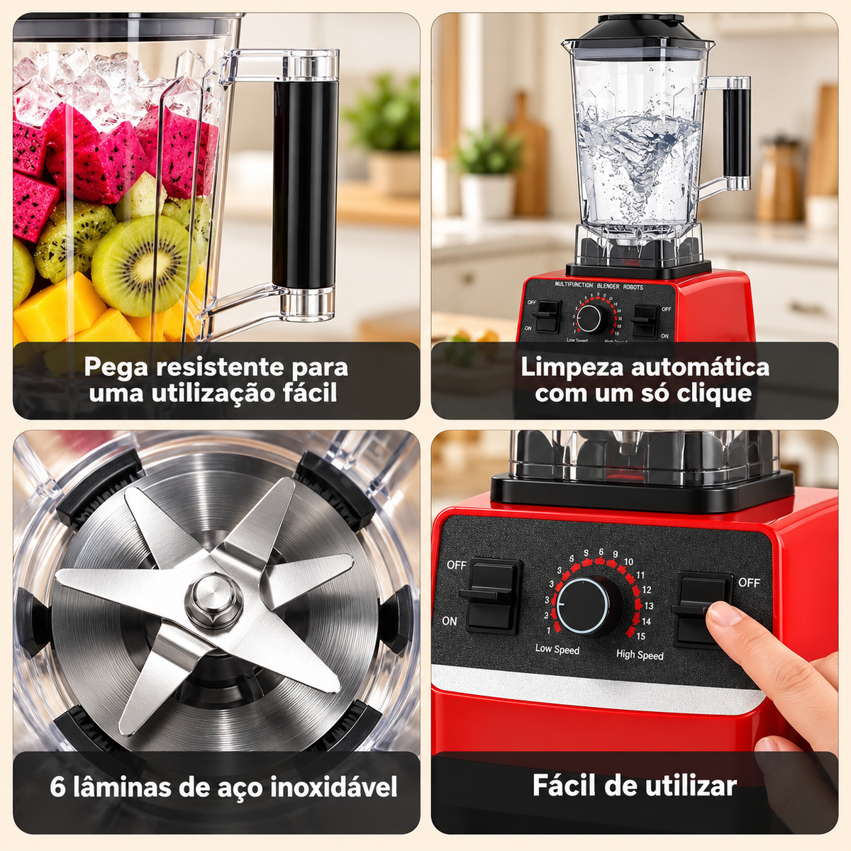 Liquidificadora de copo profissional de 2000 W