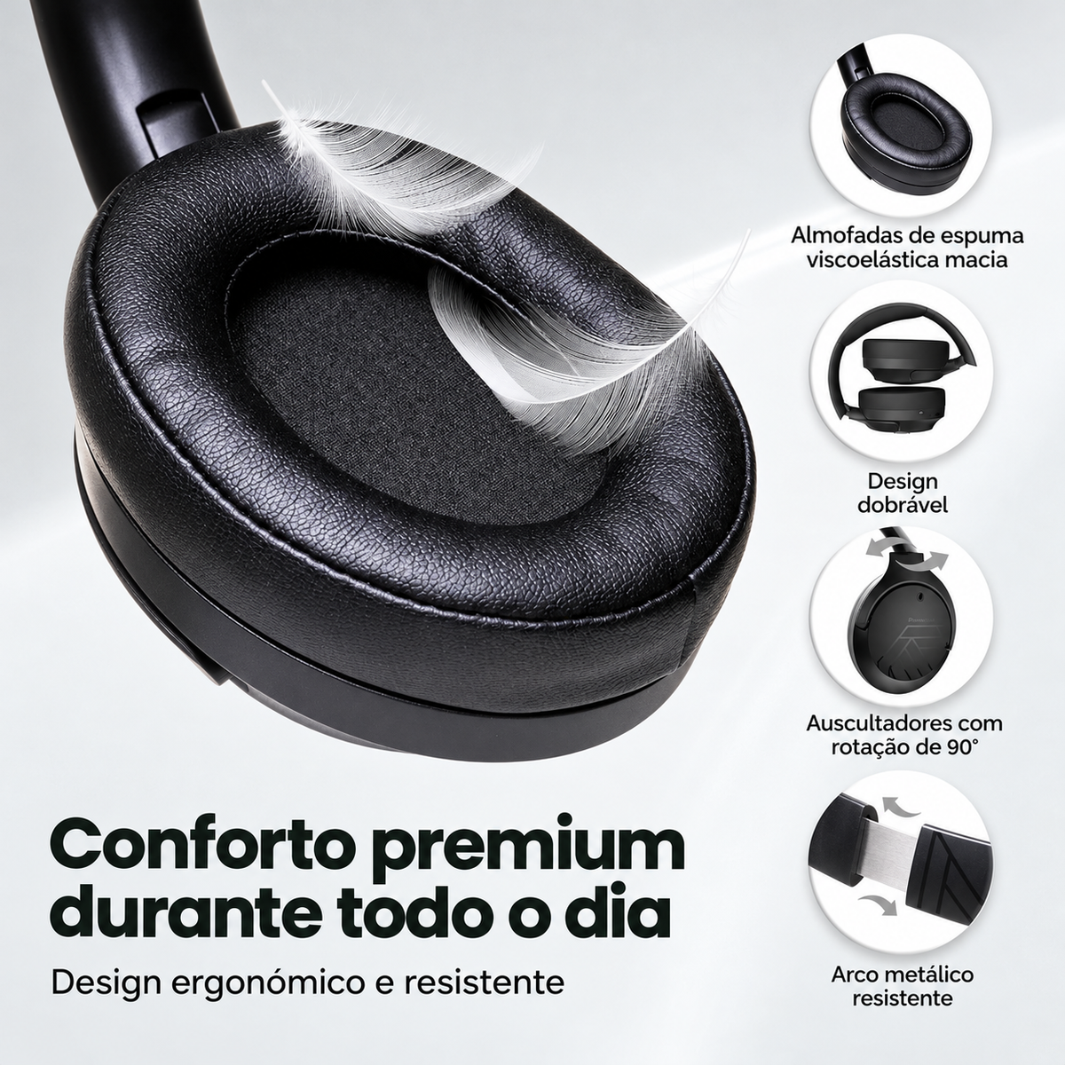 Auscultadores Dobráveis com Som EQ