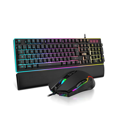 Conjunto 3 em 1 de Teclado, Rato e Apoio de Pulso em Pele
